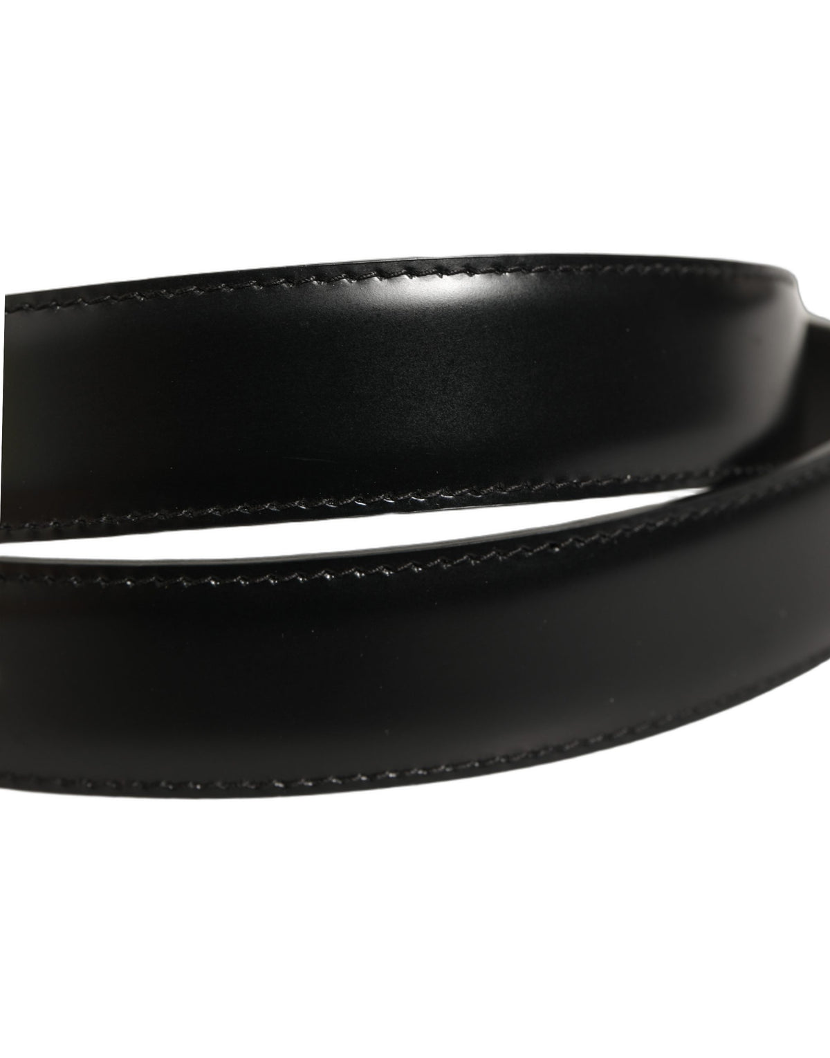Dolce & Gabbana Black Classic Leather Gold Tone Buckle Belt
