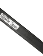 Dolce & Gabbana Black Classic Leather Gold Tone Buckle Belt