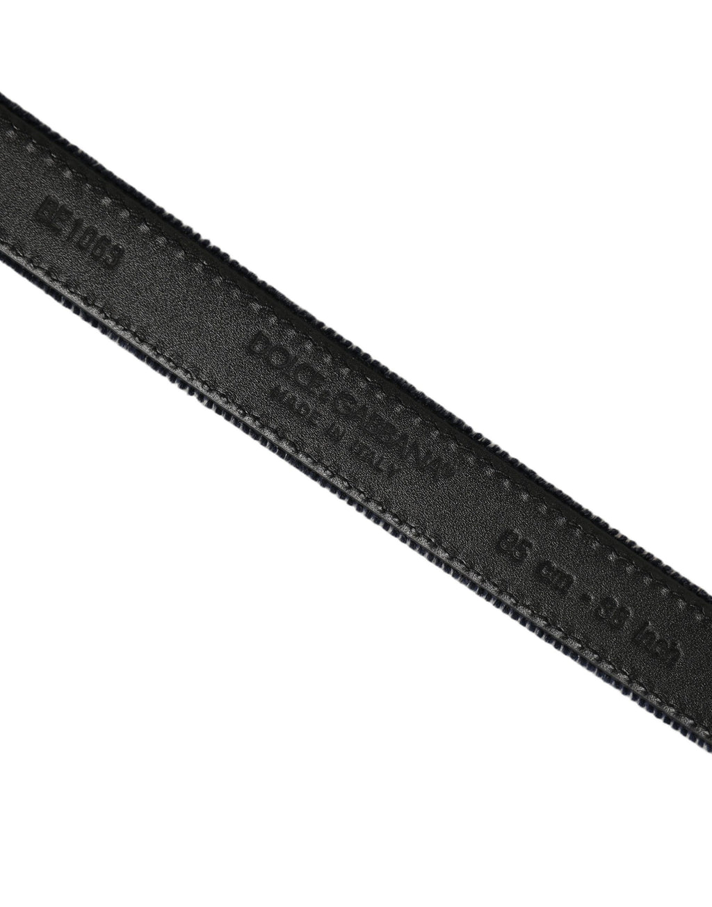 Dolce & Gabbana Dark Blue Velvet Gold Tone Metal Buckle Belt
