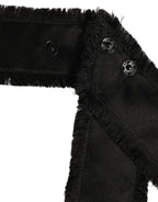 Dolce & Gabbana Black Velvet Wrap Around Tie Cintura Belt