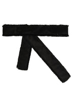 Dolce & Gabbana Black Velvet Wrap Around Tie Cintura Belt