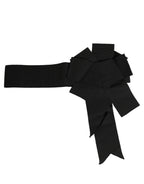 Dolce & Gabbana Black Cotton Wrap Around Tie Cintura Belt