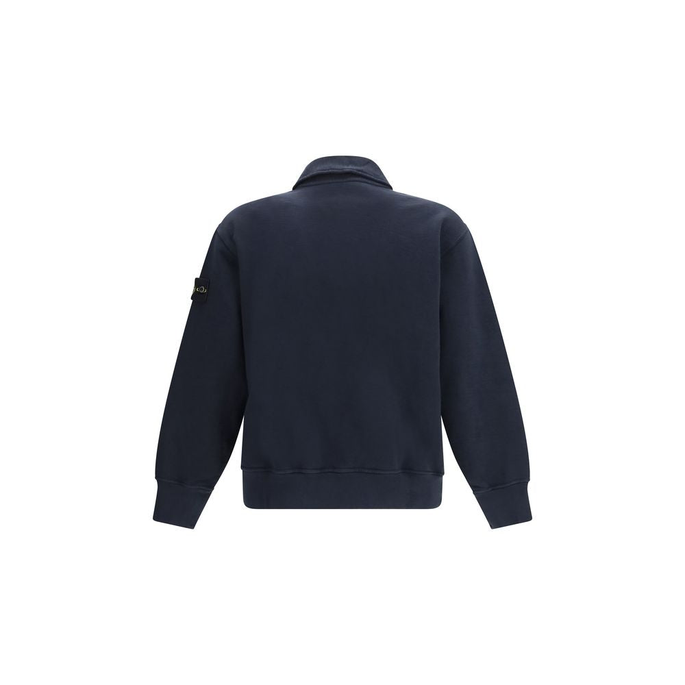 Stone Island Blue Cotton Sweatshirt