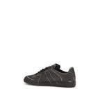 Maison Margiela Black Calf Leather Bos Taurus Low Top Sneakers