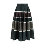 Sara Roka Multicolor Polyester Long Skirt