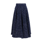 Sara Roka Blue Polyester Long Skirt