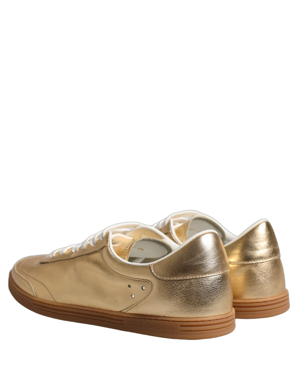 Dolce & Gabbana Gold Saint Tropez Low Top Sneakers Shoes