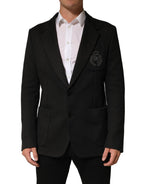 Dolce & Gabbana Black Embroidered Single Breasted Jacket