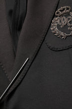 Dolce & Gabbana Black Embroidered Single Breasted Jacket
