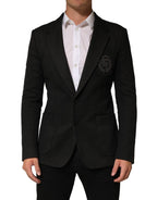 Dolce & Gabbana Black Embroidered Single Breasted Men Jacket