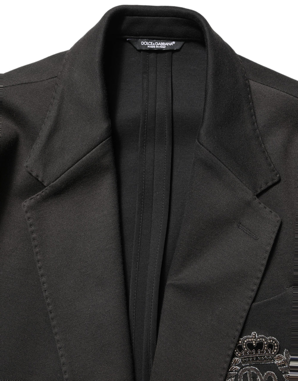 Dolce & Gabbana Black Embroidered Single Breasted Men Jacket