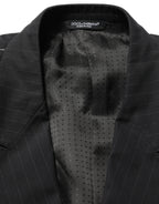 Dolce & Gabbana Black Pinstripe Men Single Breasted Jacket