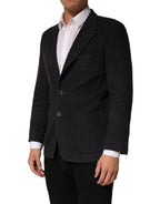 Dolce & Gabbana Dark Gray Cotton Men Single Breasted Jacket
