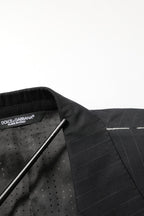 Dolce & Gabbana Black Pinstripe Men Single Breasted Jacket
