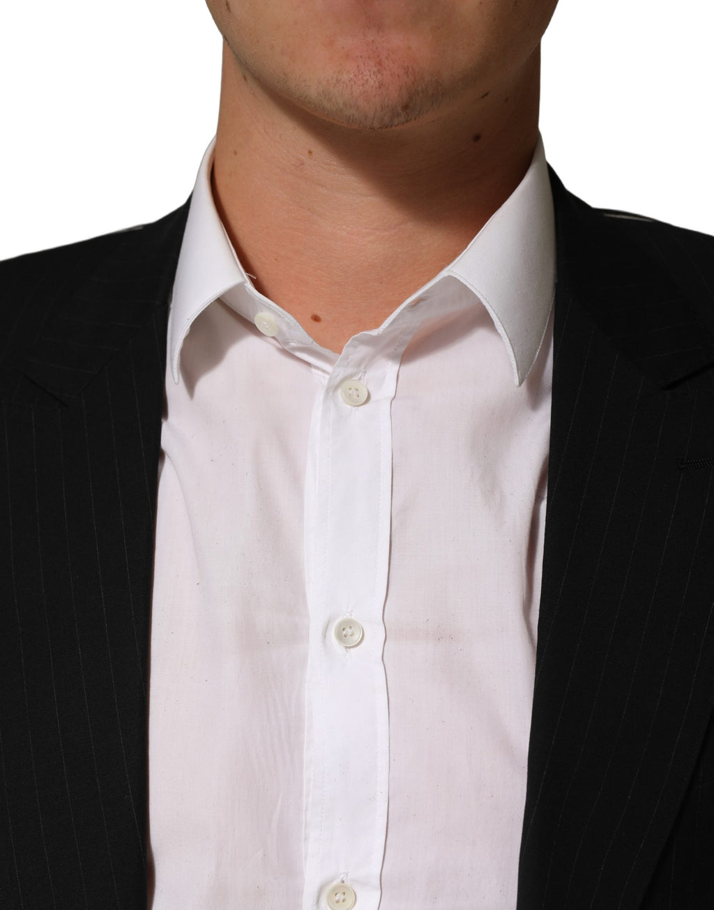 Dolce & Gabbana Black Pinstripe Men Single Breasted Jacket