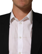 Dolce & Gabbana Black Pinstripe Men Single Breasted Jacket