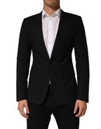 Dolce & Gabbana Black Pinstripe Men Single Breasted Jacket
