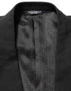 Dolce & Gabbana Black Pinstripe Men Single Breasted Jacket