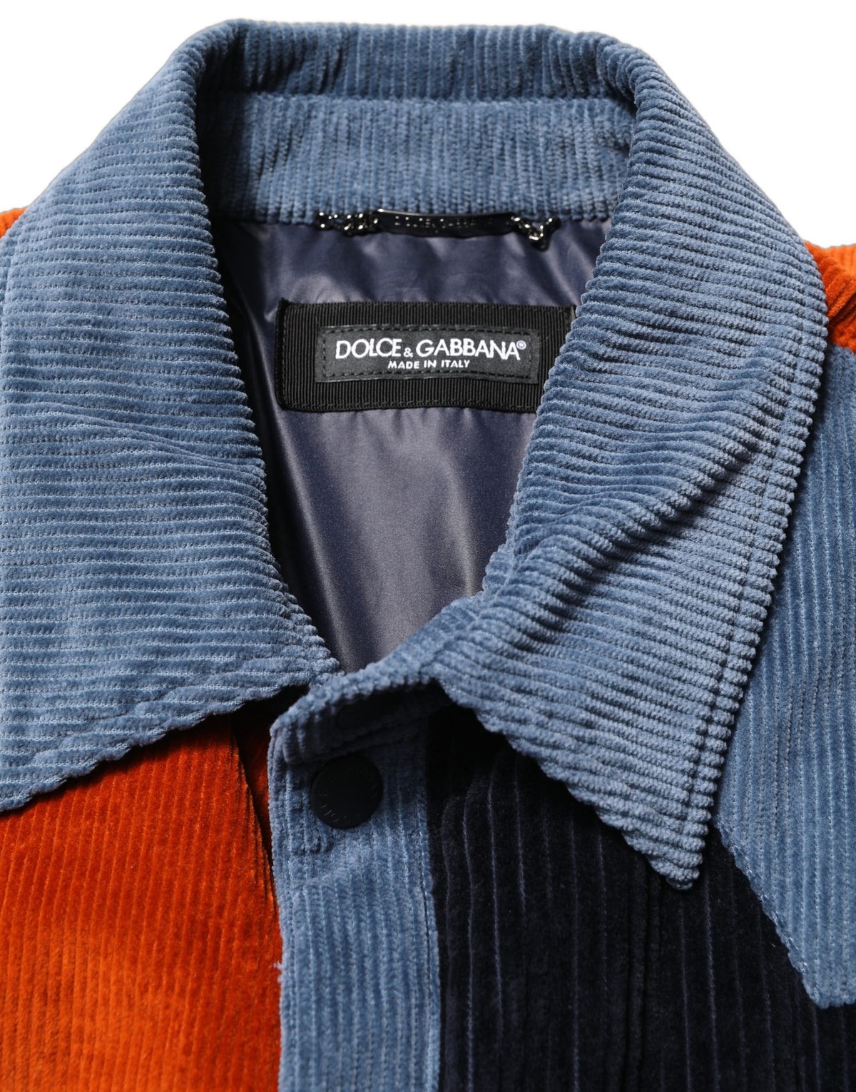 Dolce & Gabbana Multicolor Cotton Corduroy ButtonUp Jacket