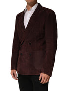 Dolce & Gabbana Brown Lamb Leather Double Breasted Jacket
