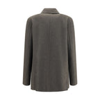 The Row Gray Cashmere Full-Length Jacket
