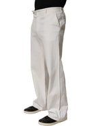 Dolce & Gabbana White Cotton StraightLeg Casual Trouser Pants