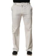 Dolce & Gabbana White Cotton StraightLeg Casual Trouser Pants