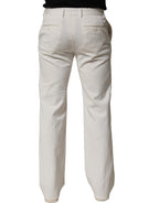 Dolce & Gabbana White Cotton StraightLeg Casual Trouser Pants