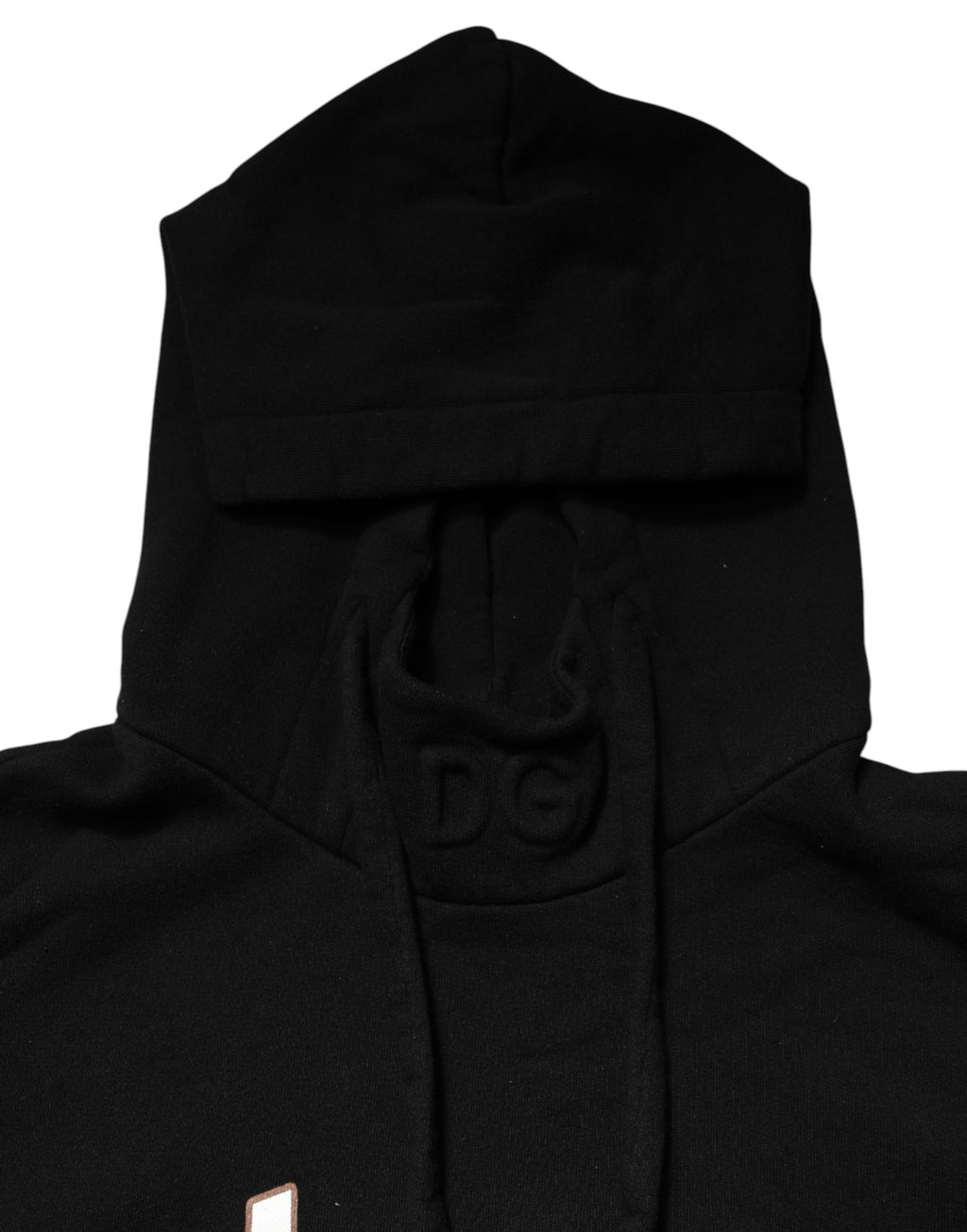 Dolce & Gabbana Black Cotton Printed Men Hooded Sweatshirt Sweater