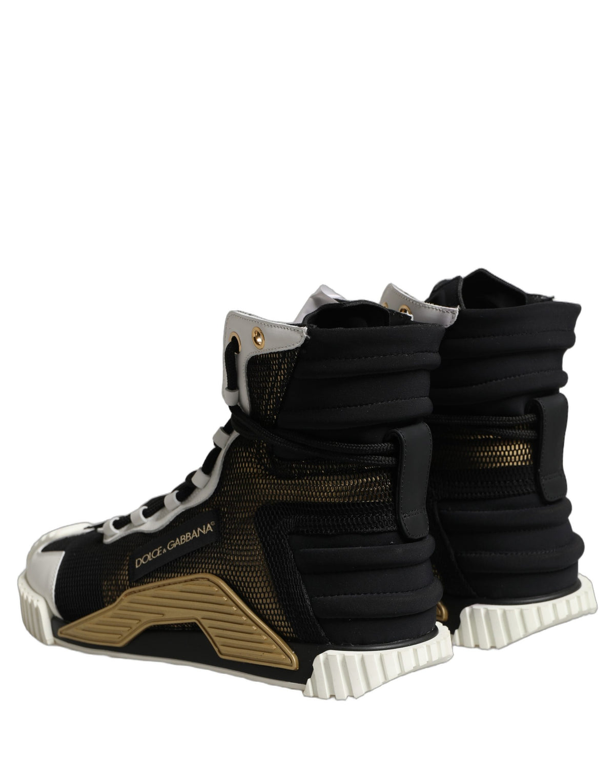 Dolce & Gabbana Black Gold NS1 High Top Sneakers Shoes