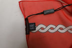 Dolce & Gabbana Red Silk Braided Rope Square Foulard Scarf