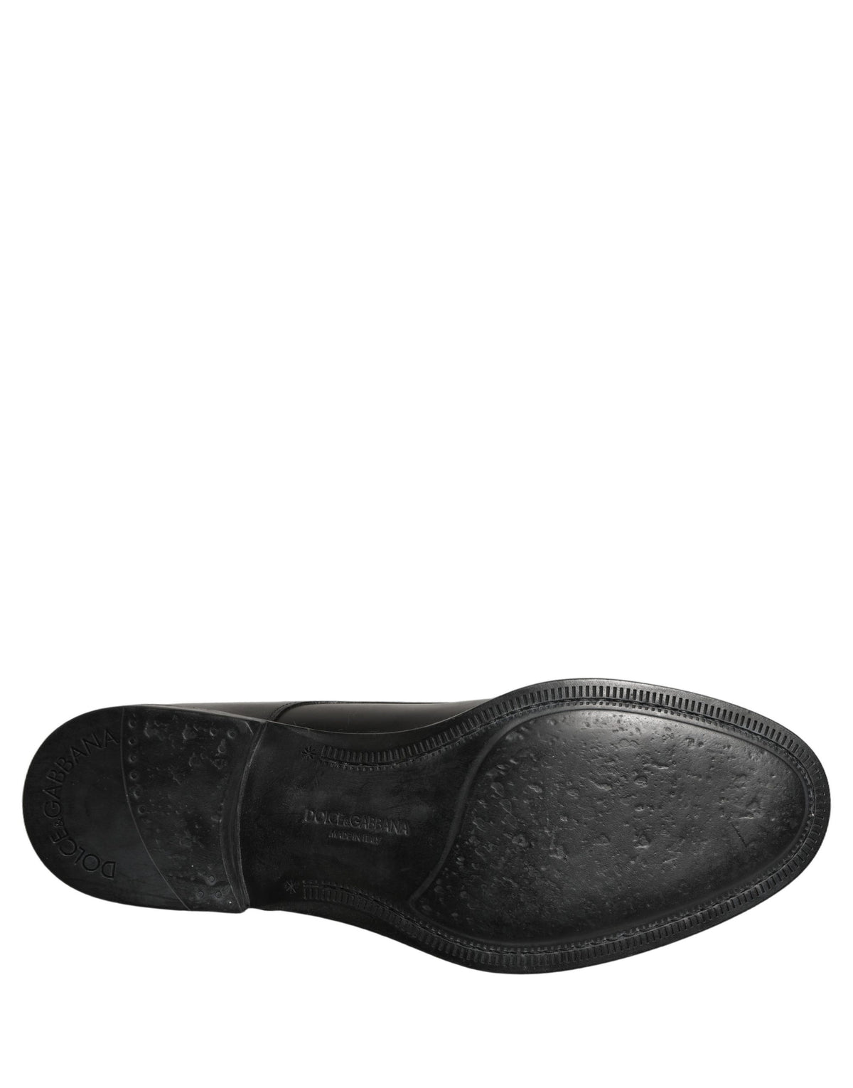 Dolce & Gabbana Black Calfskin Leather Derby Men Dress Shoes