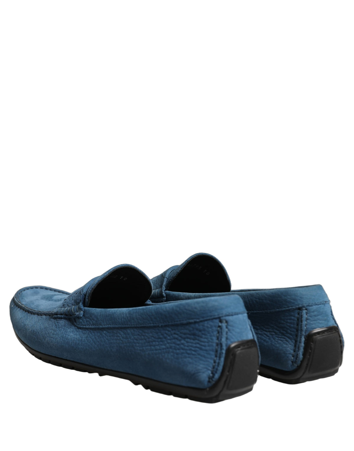Dolce & Gabbana Blue Calfskin Leather Driver Loafers Shoes