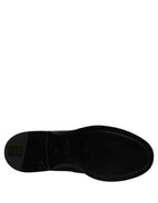 Dolce & Gabbana Black Leather Logo Plaque Loafers Shoes