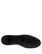 Dolce & Gabbana Metallic Gold Leather Flats Loafers Shoes