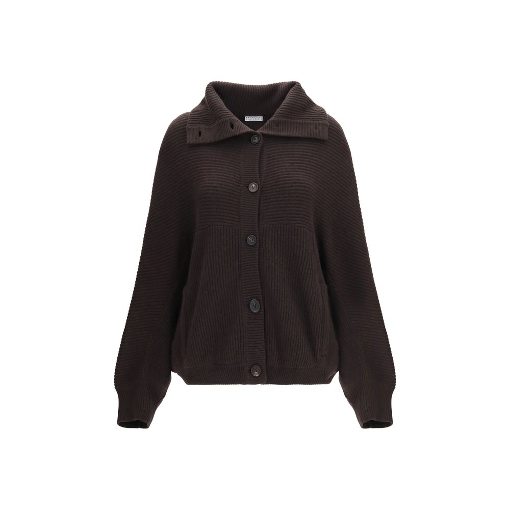 Brunello Cucinelli Brown Cashmere Cardigan