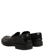 Dolce & Gabbana Black Brushed Calf Leather Loafers Shoes