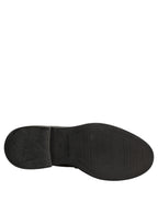 Dolce & Gabbana Black Brushed Calf Leather Loafers Shoes