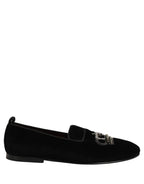 Dolce & Gabbana Black Crown Embellished Men Loafers Shoes