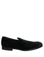 Dolce & Gabbana Black Suede Slip On Slippers Loafers Shoes