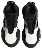 Dolce & Gabbana White Black Logo Airmaster Men Sneakers Shoes