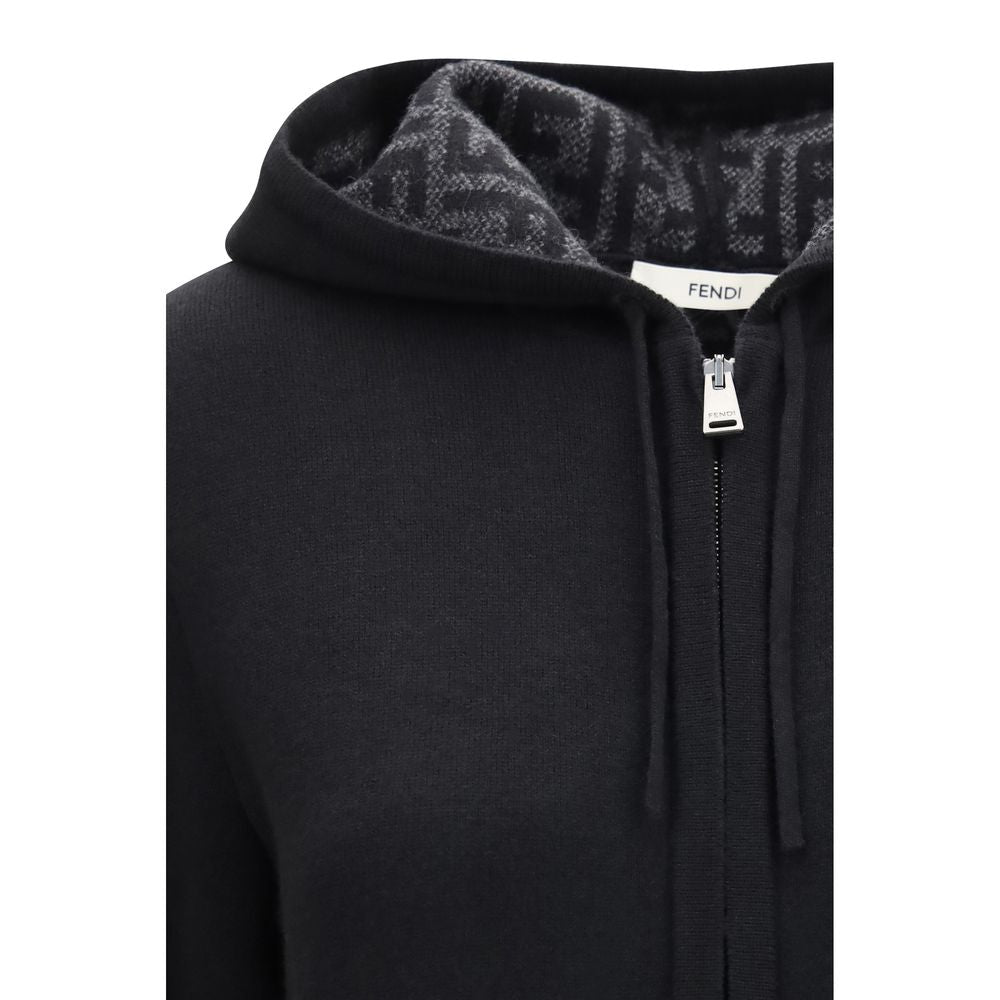 Fendi Black Cashmere Hoodie