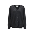 The Row Gray Cashmere Cardigan