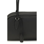 The Row Black Calf Leather Bos Taurus Shoulder Bag