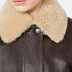 Max Mara Brown Lamb Leather Bomber