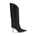 LE SILLA Black Calf Leather Bos Taurus High Heel Boots