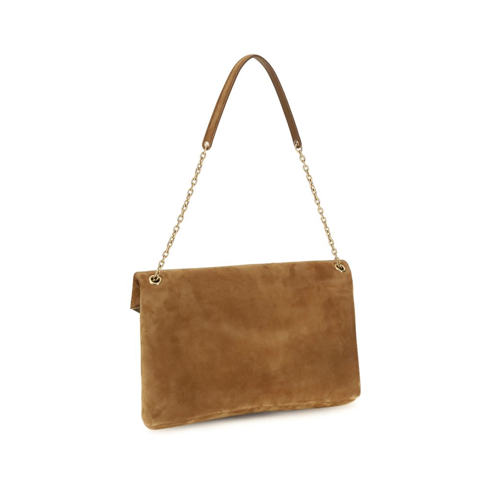 Saint Laurent Beige Suede Leather Shoulder Bag
