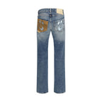 PDF Channel Blue Cotton Straight-Leg Jeans