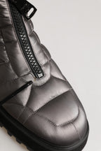 Dolce & Gabbana Silver Leather Quilted Men Ankle Boots Shoes