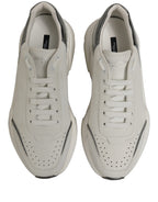 Dolce & Gabbana White Silver Daymaster Low Top Sneakers Shoes
